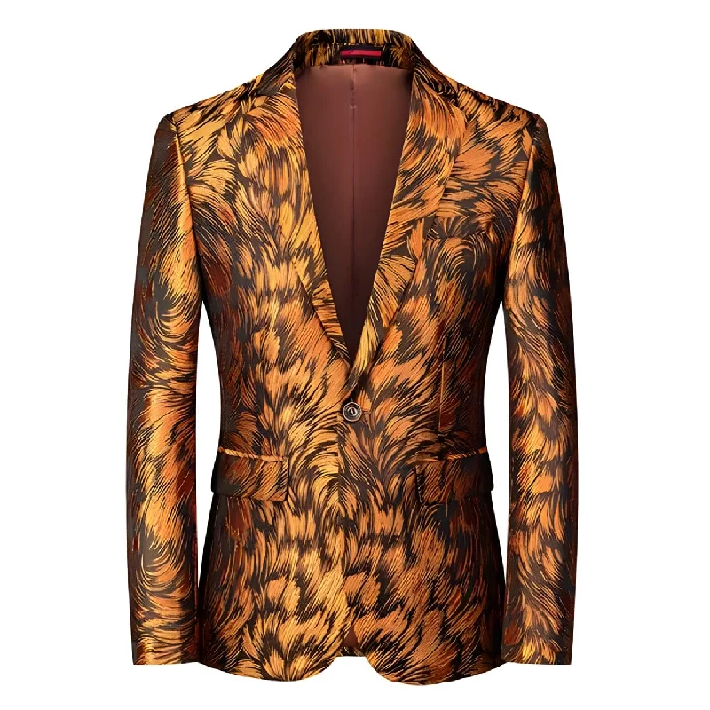 The Jasper Slim Fit Blazer Suit Jacket - Gold