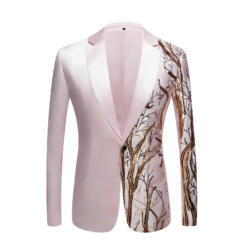 The Meridian Slim Fit Blazer Suit Jacket - Pearl Pink