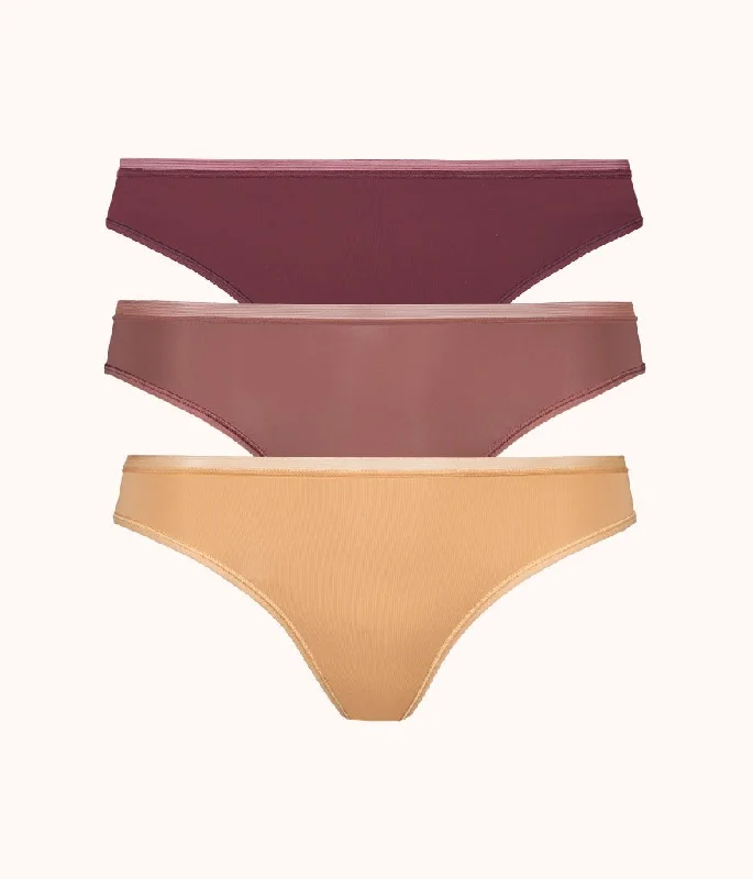 The Nude No Show Thong Bundle: Toasted Almond/Umber/Warm Oak