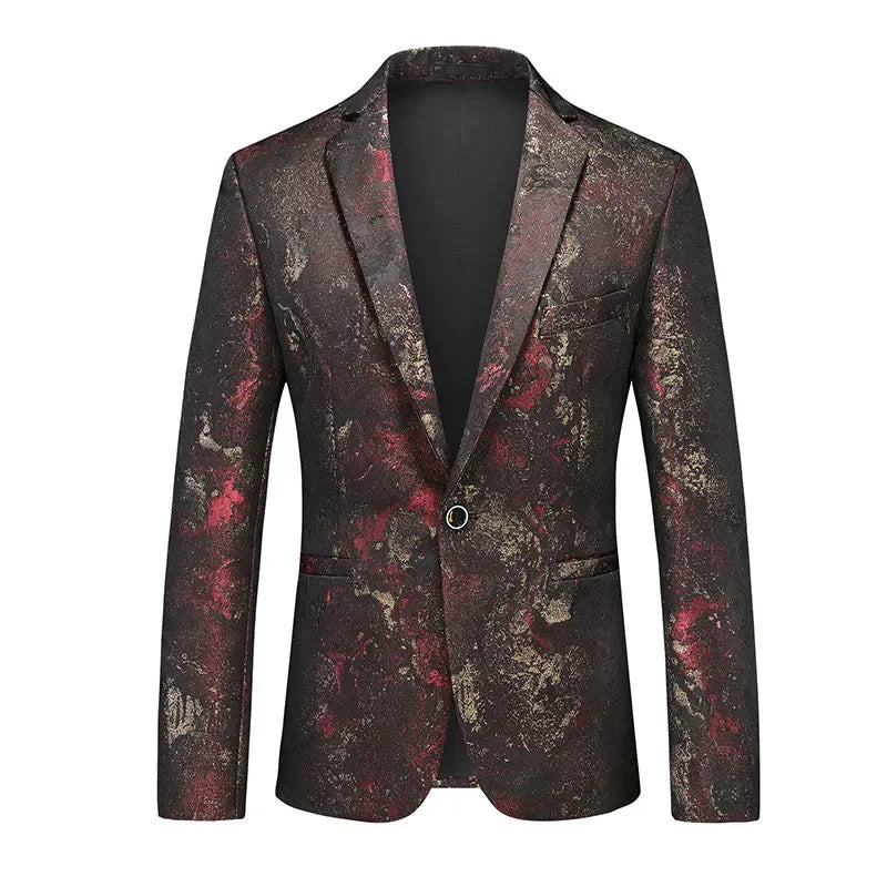 The Ophelian Jacquard Slim Fit Blazer Suit Jacket