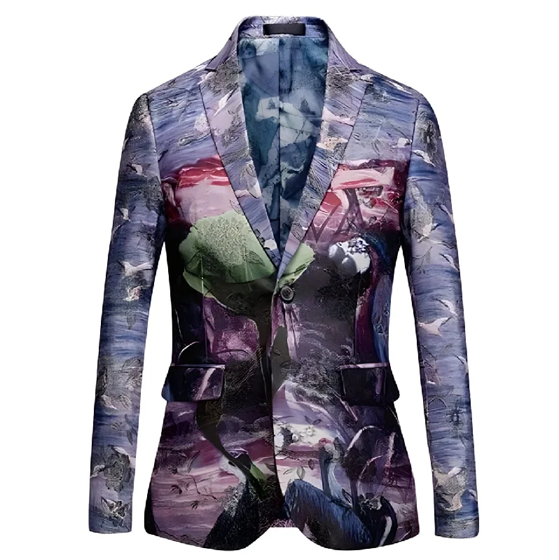 The Tropicana Slim Fit Blazer Suit Jacket  - Violet