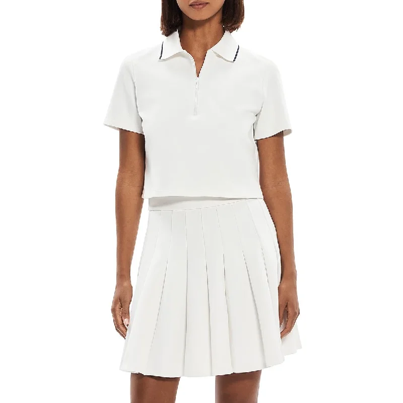 Theory Womens Quarter-Zip Collared Polo Top