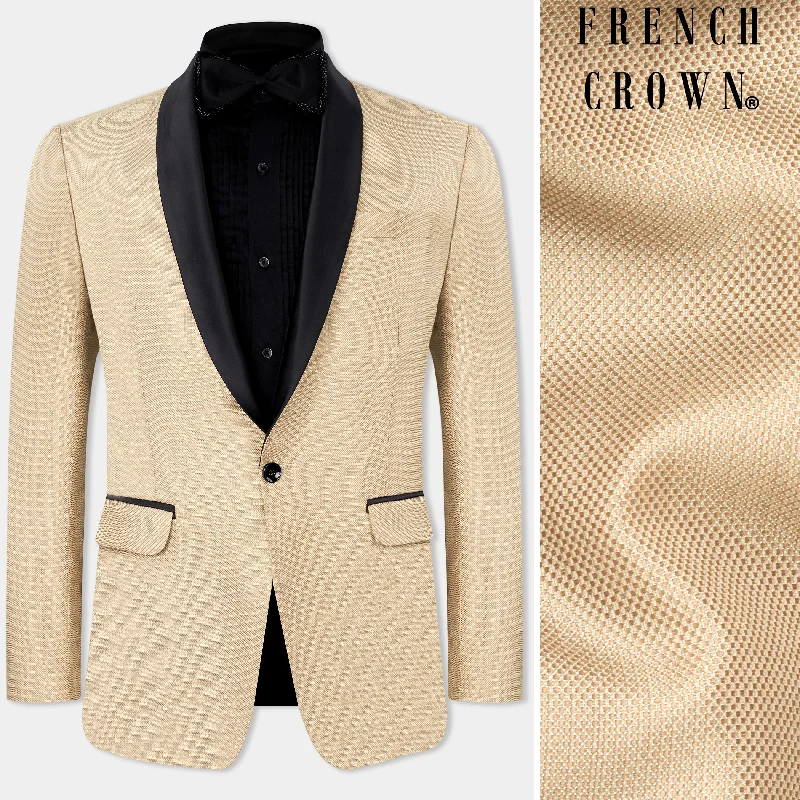 Thistle Brown Dobby Textured Tuxedo Blazer