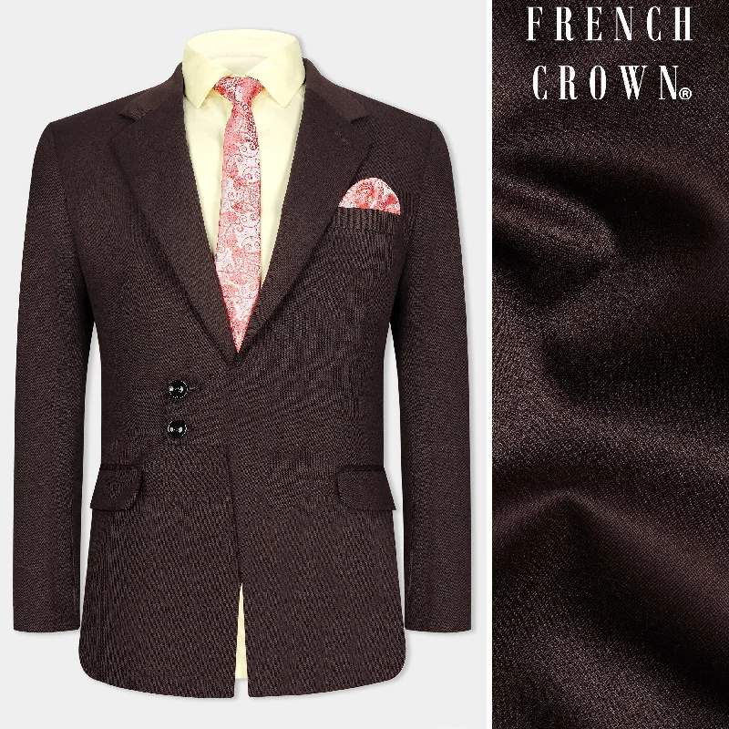 Thunder Brown Wool Rich Designer Blazer