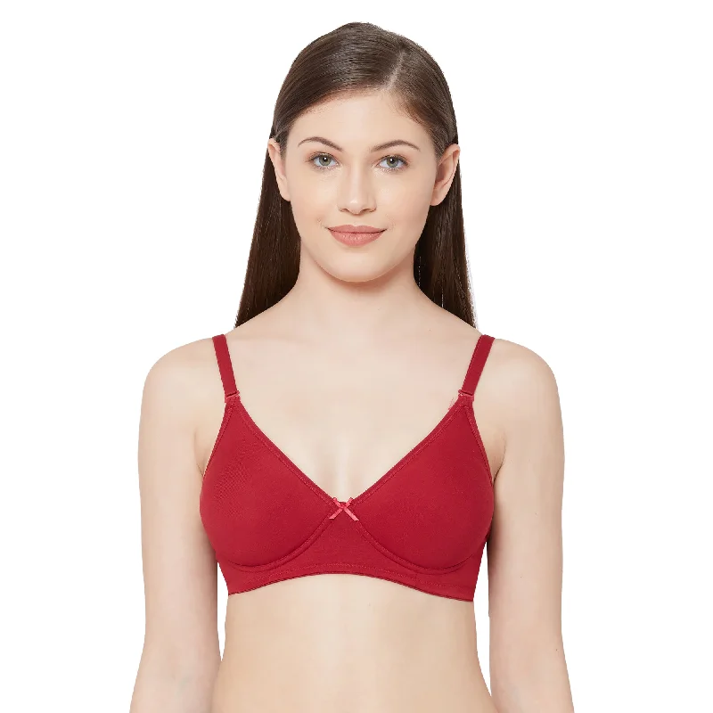 Shikha-Plain Mold T-shirt Bra  Maroon