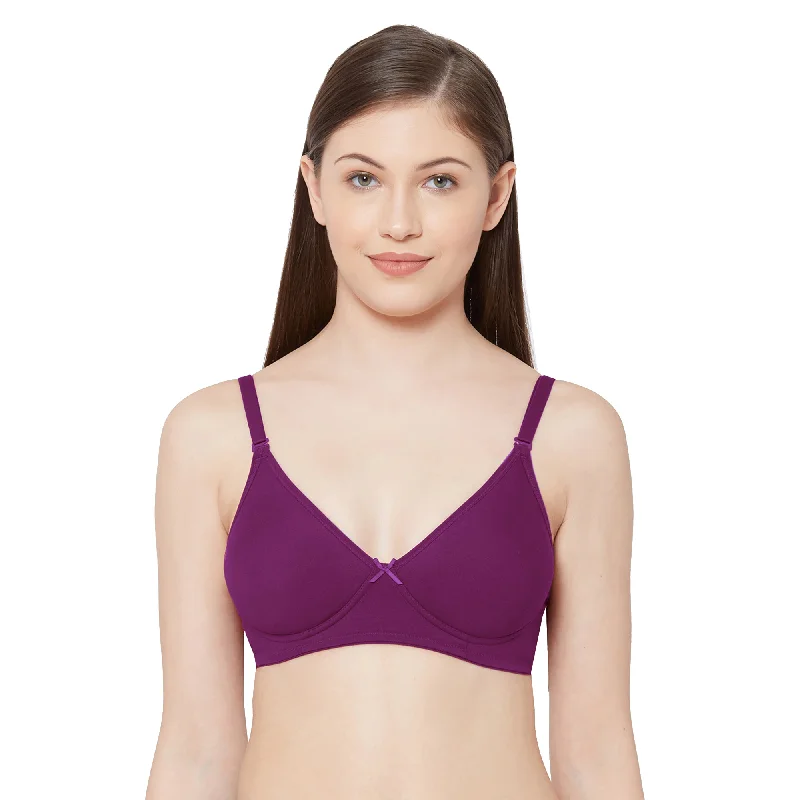 Shikha-Plain Mold T-shirt Bra  Wine