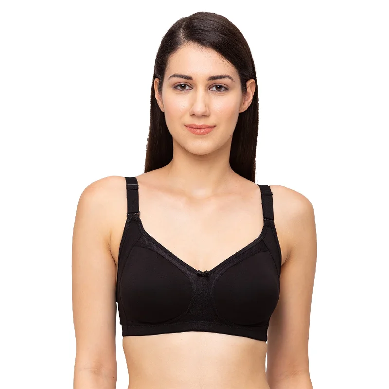 Shrishti -Plain Non Padded Full Cup Bra Black