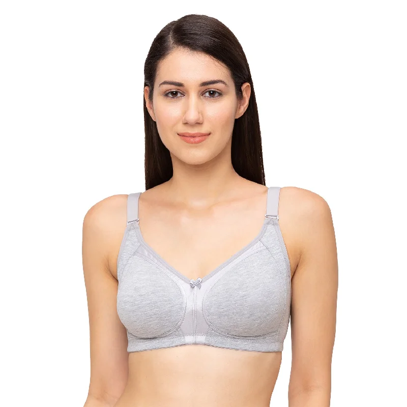 Shrishti-Plain Non Padded Full Cup Bra Grey