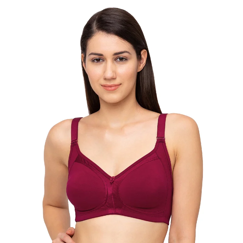 Shrishti -Plain Non Padded Full Cup Bra Maroon