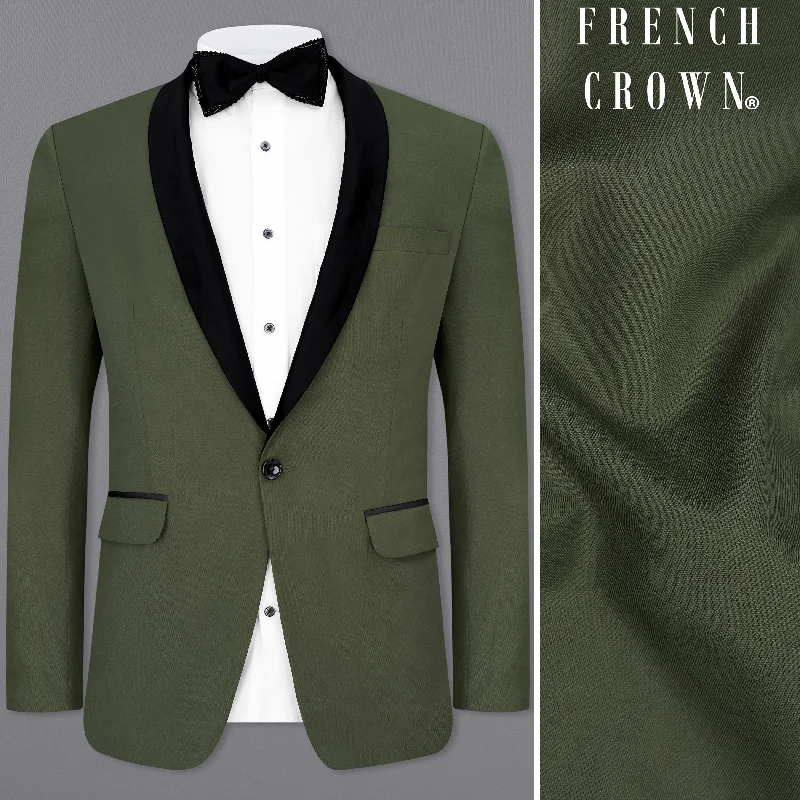 Twill Green Tuxedo Blazer