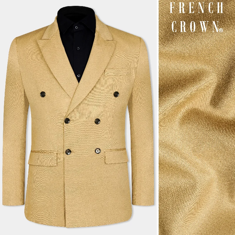 Twine Beige Wool Rich Double Breasted Blazer