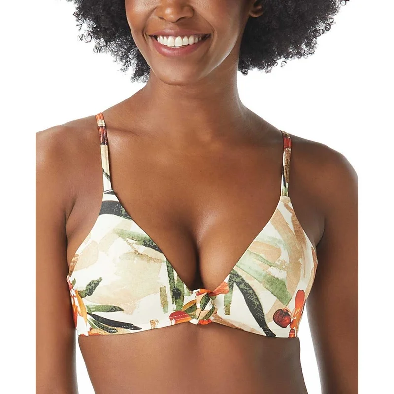 Vince Camuto Womens Printed Molded Cups Bikini Swim top