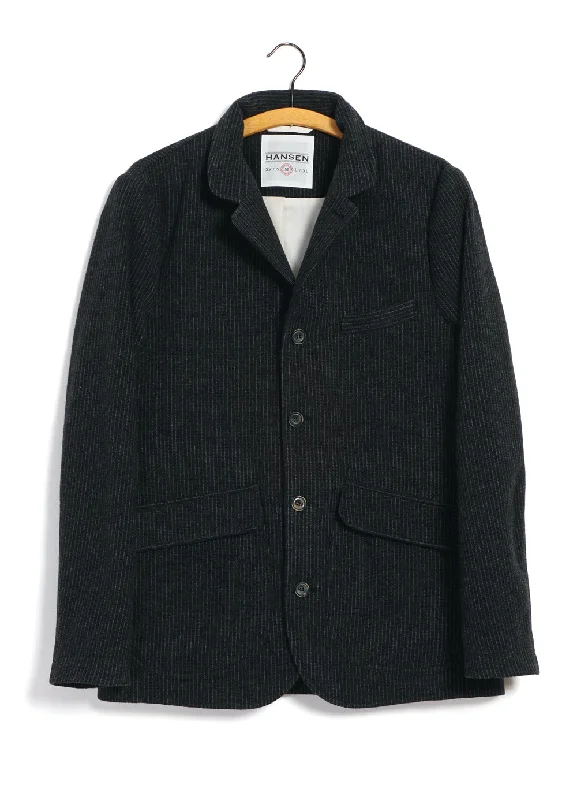 VINCENT | Casual Blazer Jacket | Black Wool Pin