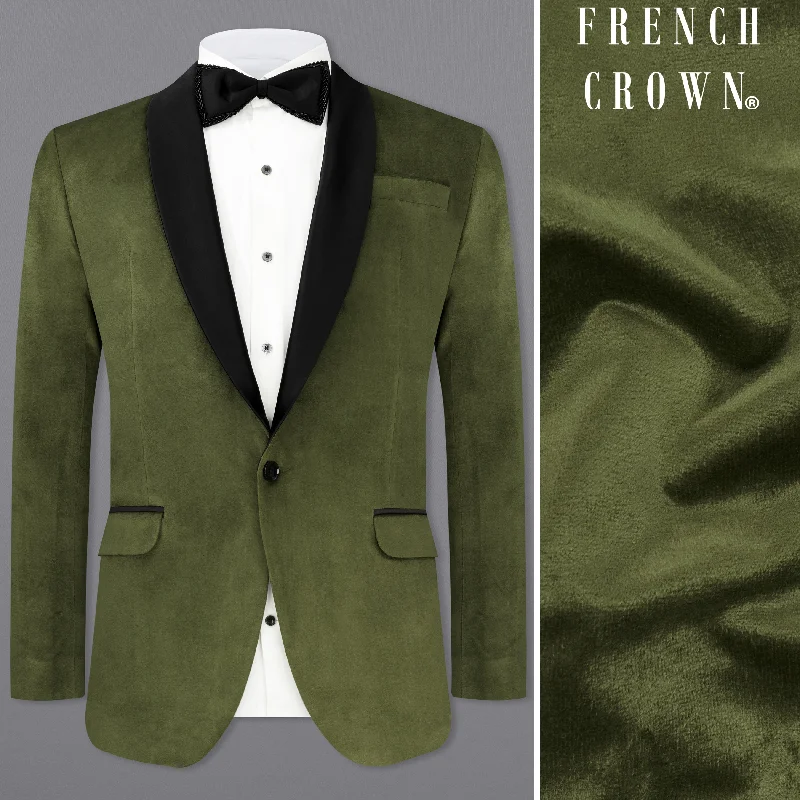 Waiouru Green Velvet Tuxedo Designer Blazer