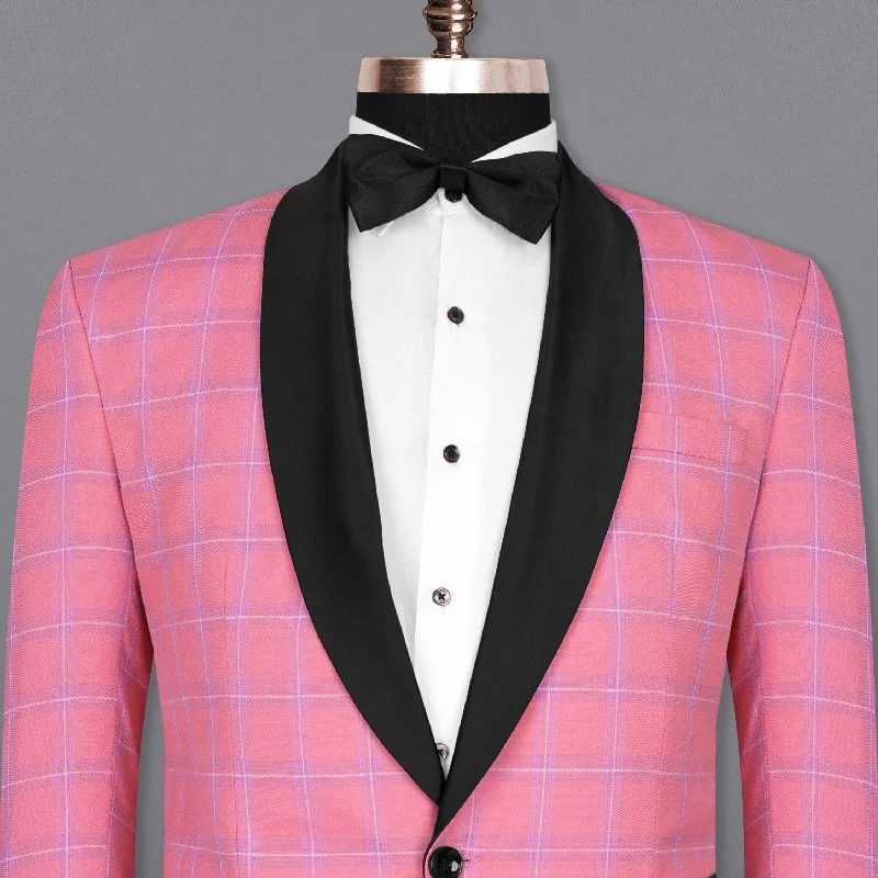 Wewak Pink Windowpane Woolrich Tuxedo Blazer