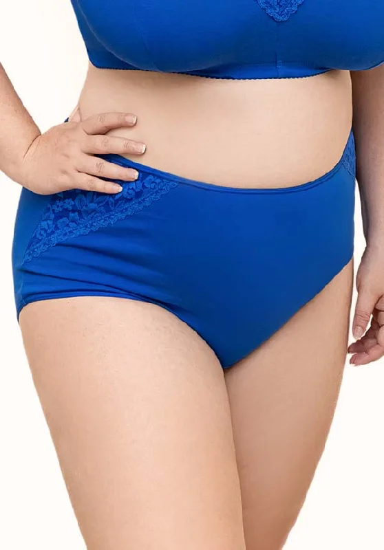 Women Cotton & Lace Full Brief (Blue)