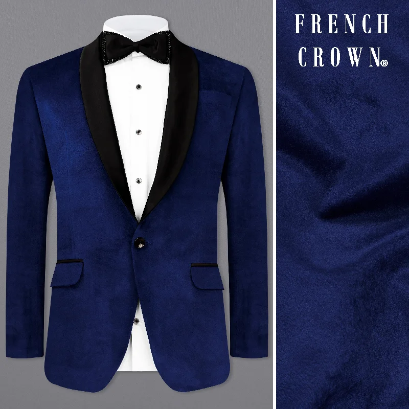 Zodiac Blue Velvet Tuxedo Designer Blazer