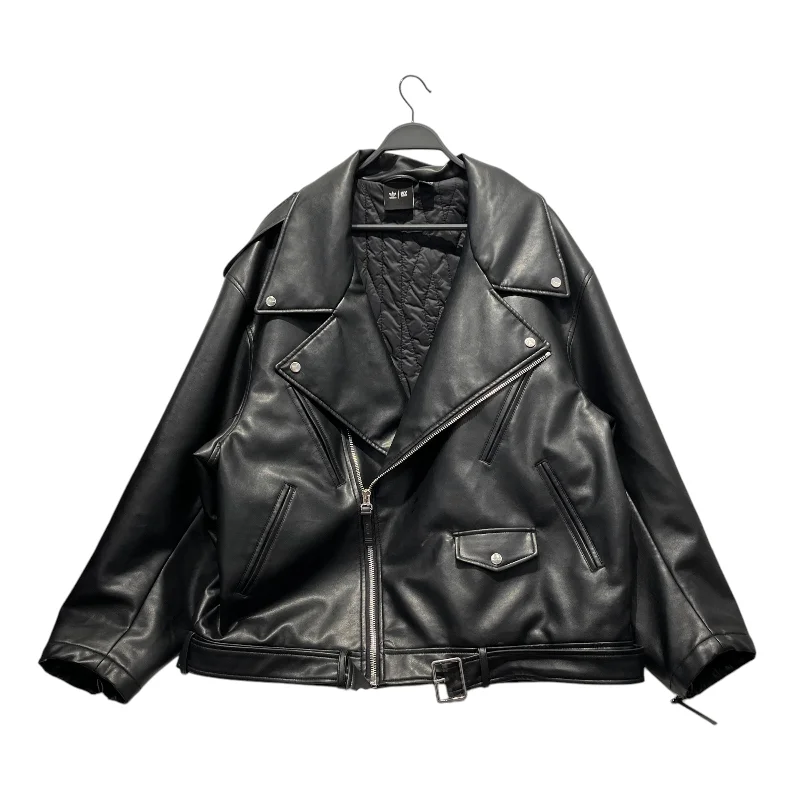 adidas/Leather Jkt/M/Faux Leather/BLK/