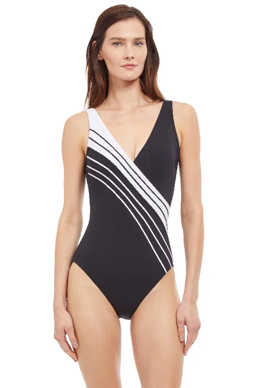 GOTTEX SIMPLE ELEGANCE  SURPLICE ONE PIECE SWIMSUIT