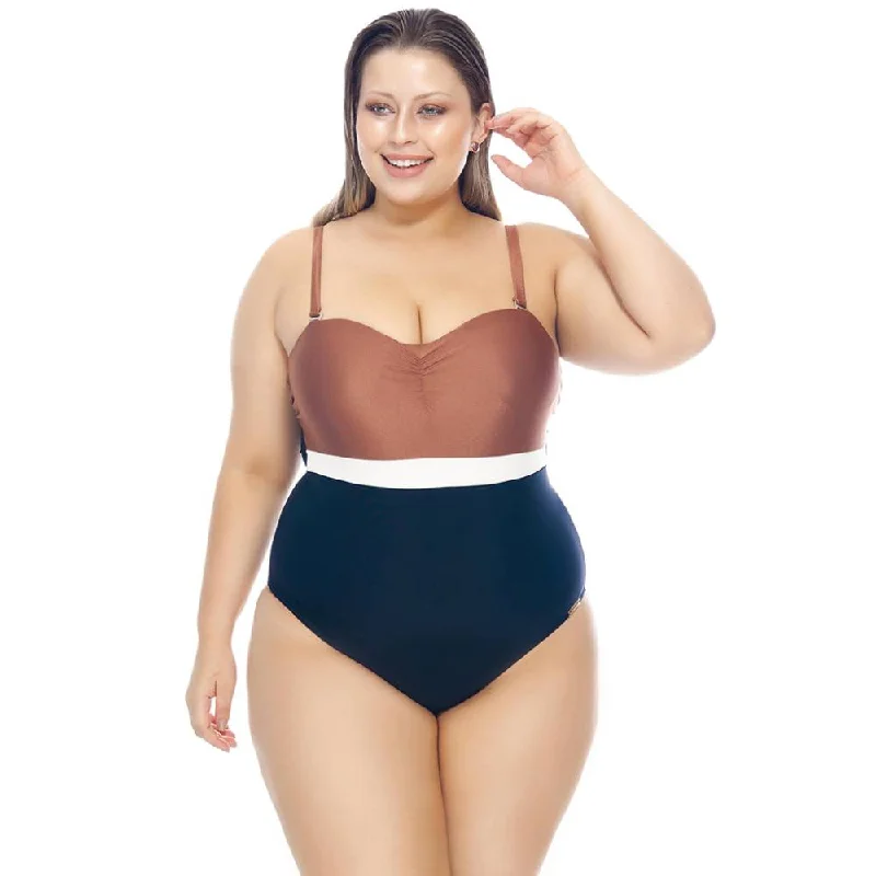 COLOURED SWIMSUIT WITH PADDED CUPS AND WIDE STRAPS