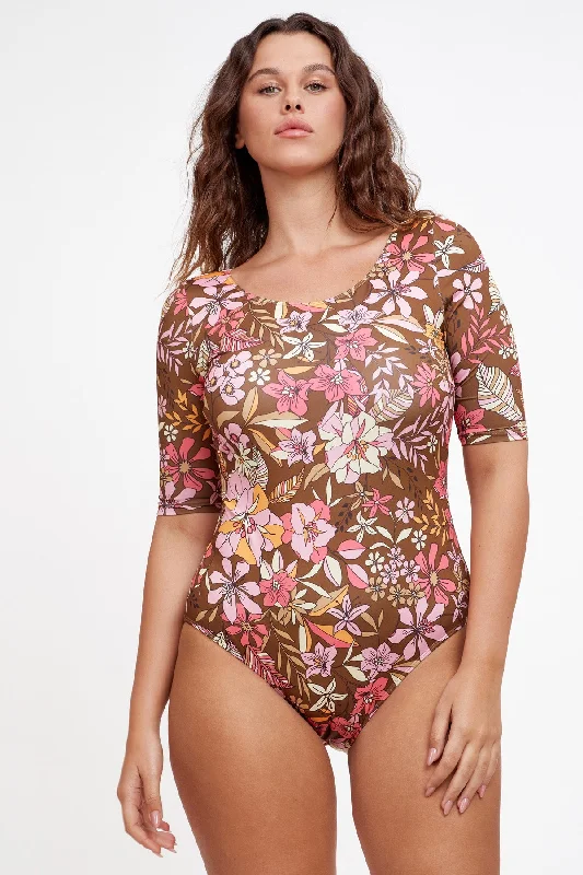 Floral Print Modest Bathing Suit