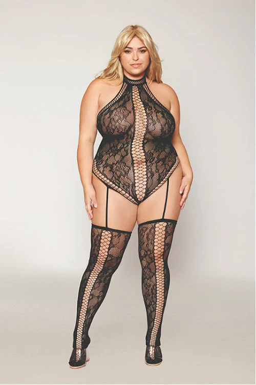 All this Fierceness! Curvy  Size Body Stocking-