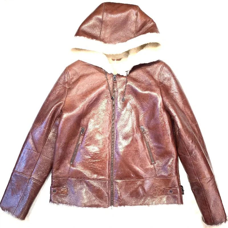 Barya NewYork Ladies Whiskey Lambskin Hooded Shearling