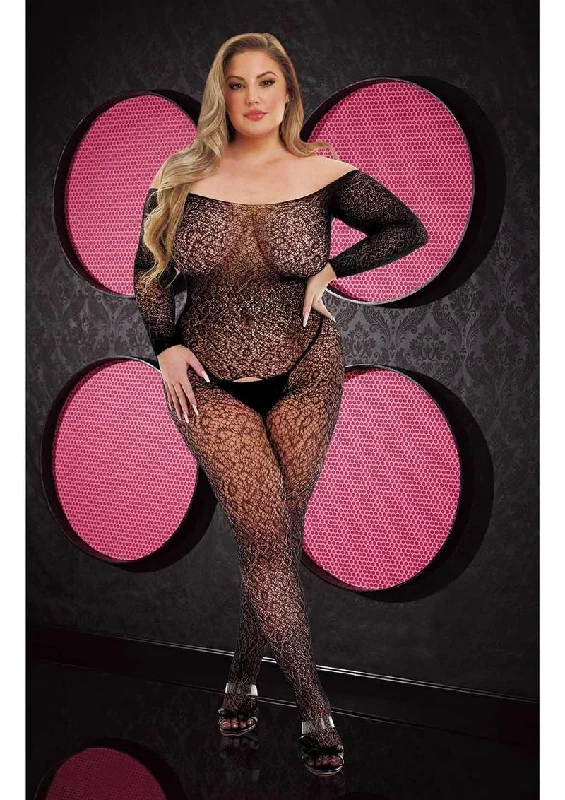 Black Panter- Curvy Size Leopard Body Stocking