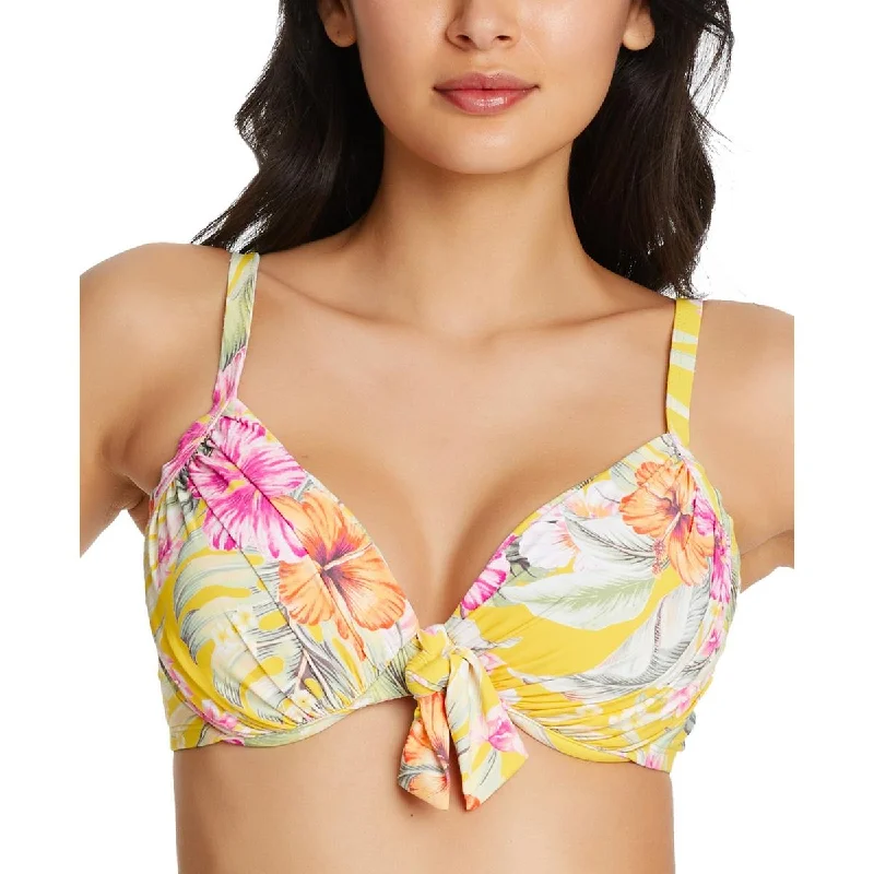 Bleu Rod Beattie Womens   Floral Molded Cups Bikini Swim top