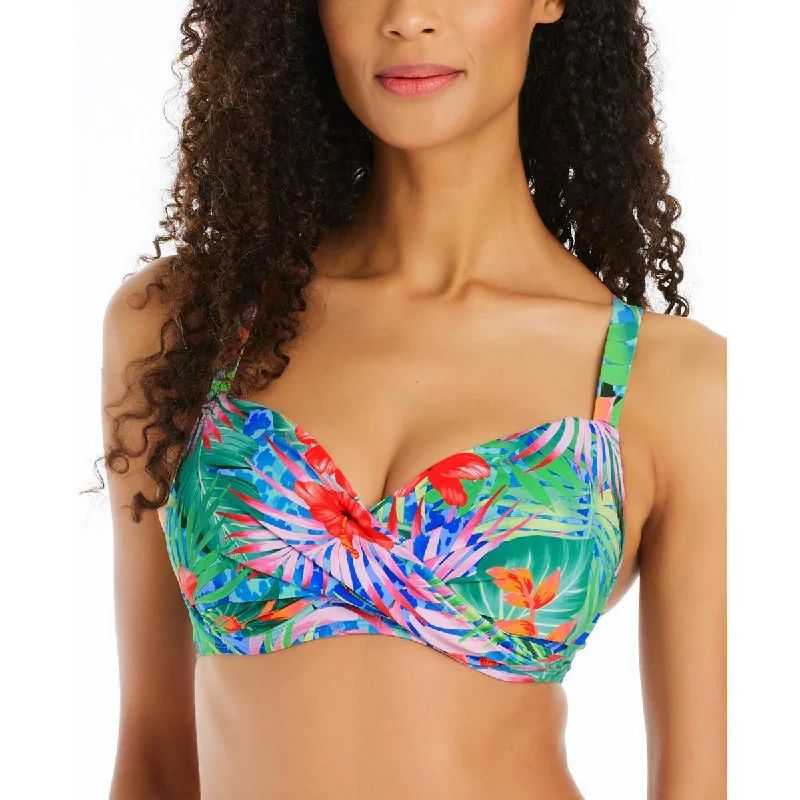 Bleu Rod Beattie Womens Printed Bikini Bikini Swim top