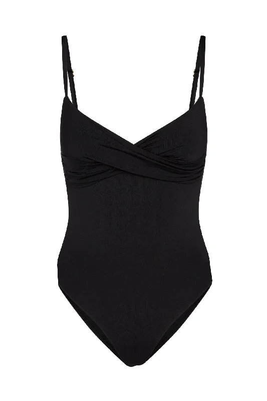 Bordeaux Moderate One Piece - Black