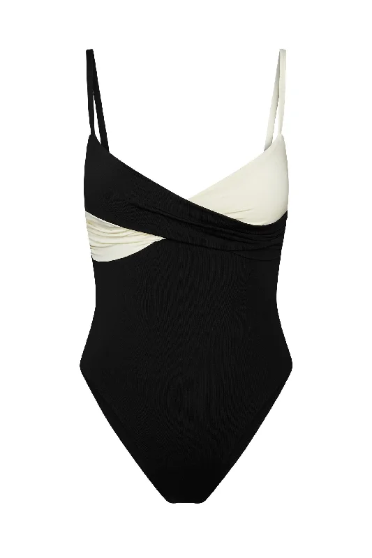 Bordeaux One Piece - Black/Ivory