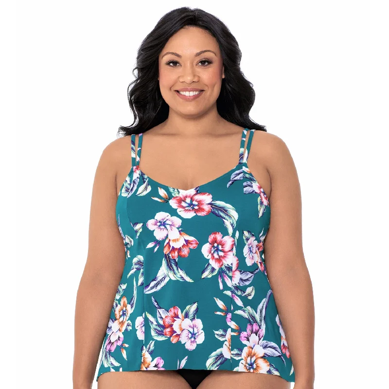 Women's Tankini Swimsuit Top with Bra Back - Vintage Floral  - Final Clearance - NO RETURNS