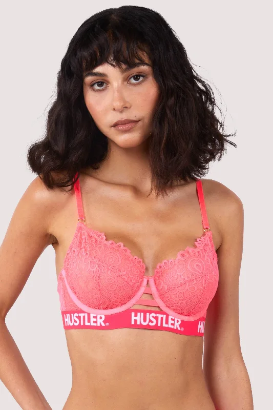 Branded Hot Pink Lace Bra