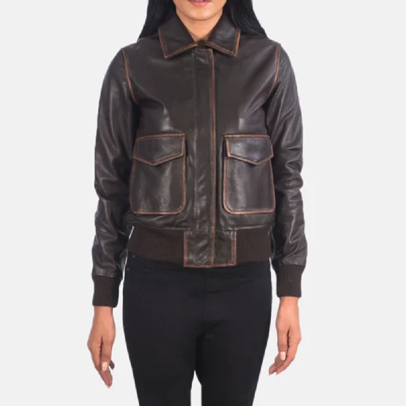 Brown Westa A-2 Bomber Leather Jacket