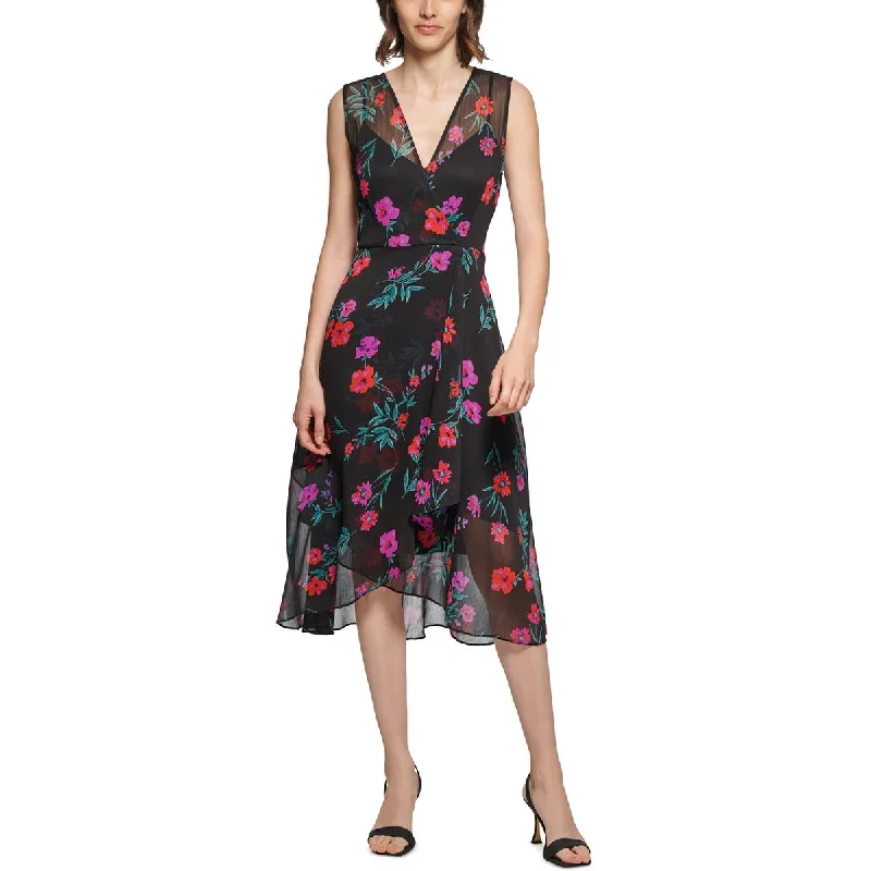 Calvin Klein Womens Floral Print  Fit & Flare Dress