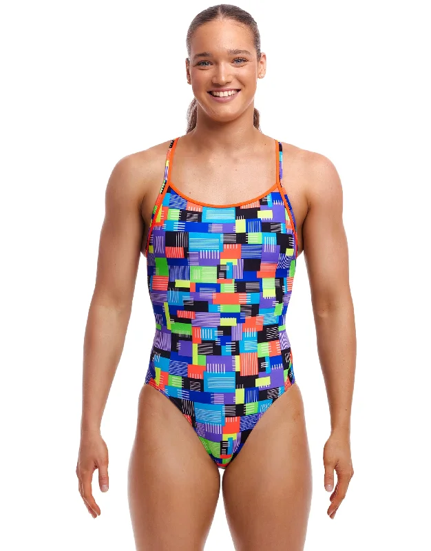 Chip Set Diamond Back Swimsuit - Blue/Multi