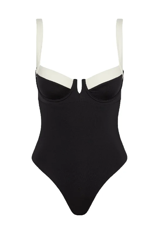 Clovelly One Piece - Black/Ivory