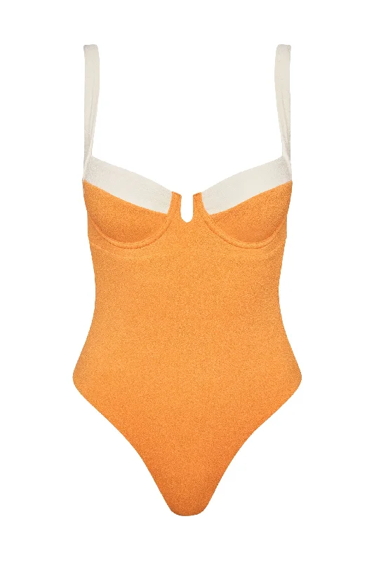 Clovelly One Piece - Clementine/Ivory Boucle