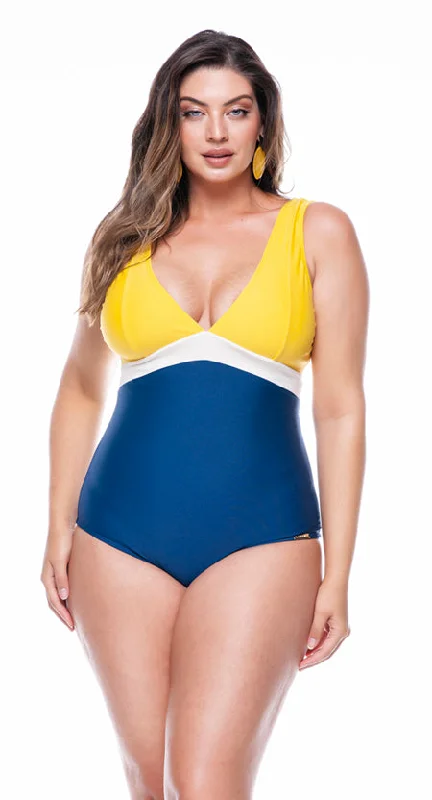 COLOR BLOCK SUPPORTIVE ONE-PIECE SWIMSUIT