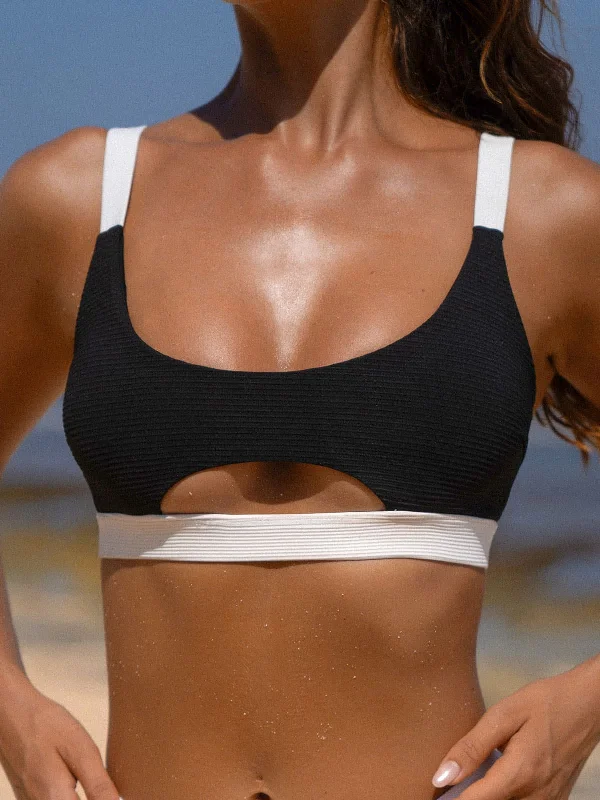 Contrast Trim Bikini Top