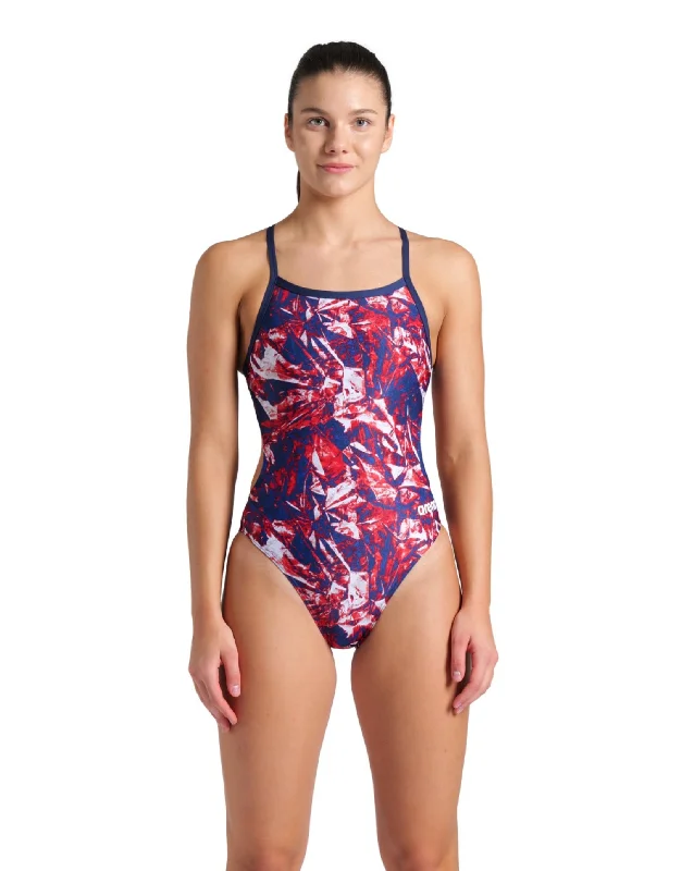 Crackle Challenge Back Swimsuit - Navy/Team Red