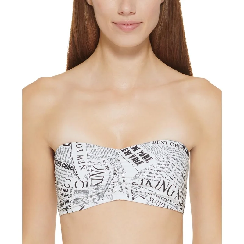 DKNY Womens Printed Lined Bikini Swim top