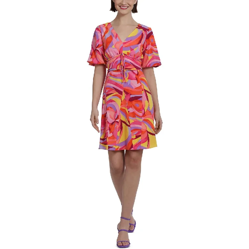 Donna Morgan Womens Printed Short Fit & Flare Dress