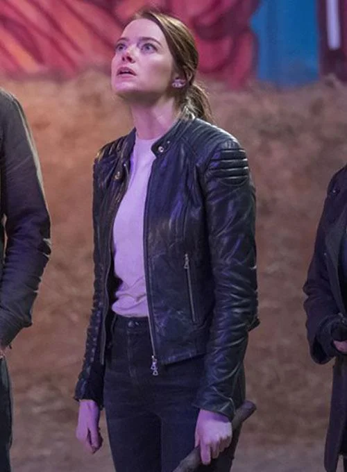 EMMA STONE ZOMBIELAND LEATHER JACKET