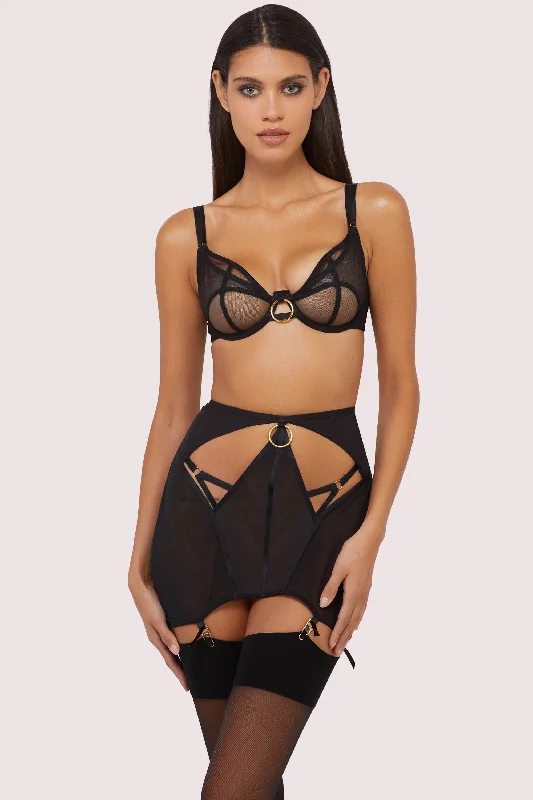 Emilia Black Mesh Double Ring Set