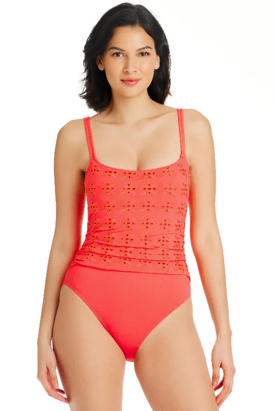 Eyes Wide Open One Piece Scoop Neck Swimsuit