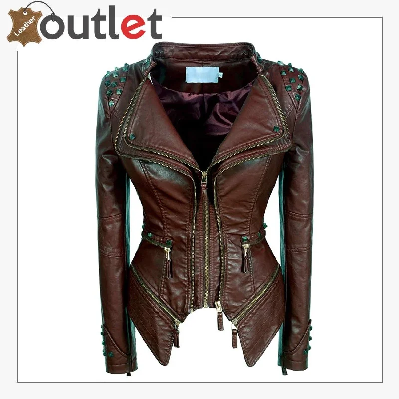 Fashion Studded Perfectly Leather Jacket