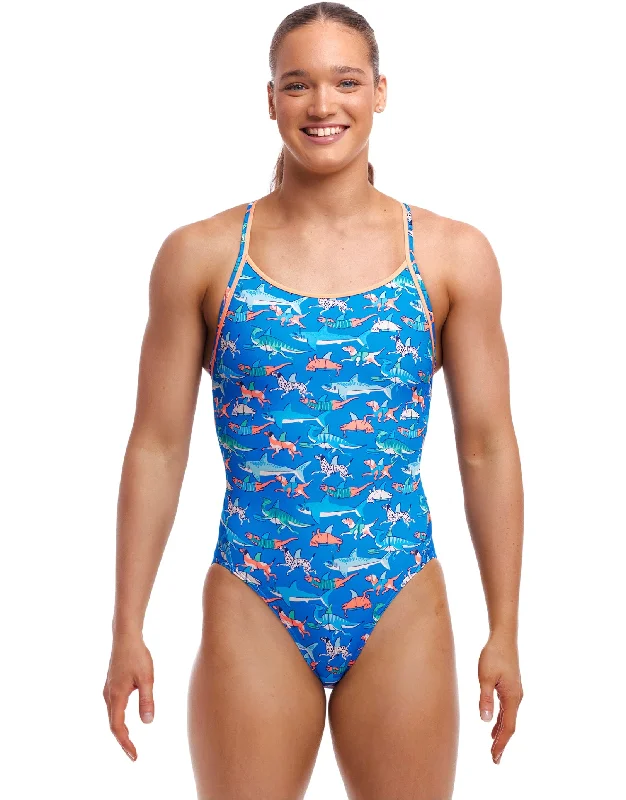 Fin Swimming Diamond Back Swimsuit - Blue