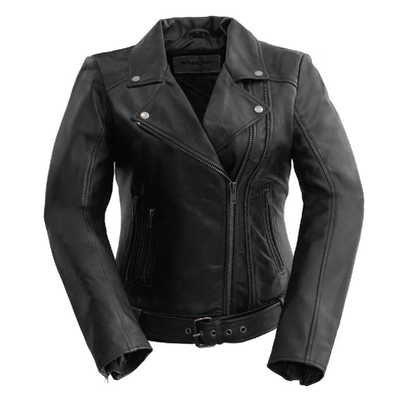 First Manufacturing Chloe - Women's Lambskin Leather Jacket, Black